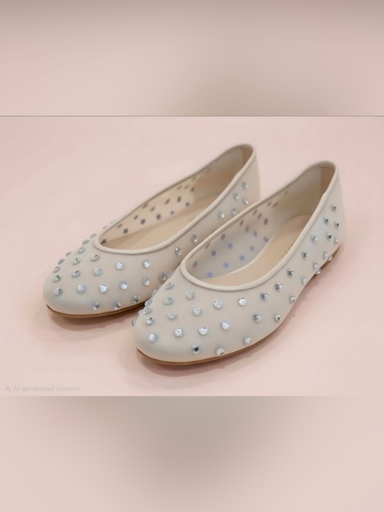 Steve Madden Shoes - Steve Madden Viv Natural Rhinestone Flats Size 6